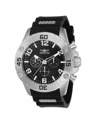 Invicta Men's Watch - Pro Diver Black Dial Silver Tone Case Rubber Strap | 22696 de votre