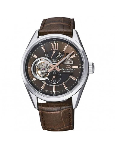 Orient Men's Automatic Watch - Brown Open Heart Dial Leather Strap | RE-AV0006Y00B pour bénéficier 