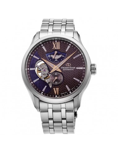 Orient Men's Automatic Watch - Brown and Blue Dial Steel Bracelet | RE-AV0B02Y00B pas chere