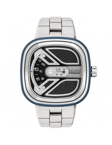 SevenFriday Men's Watch - Urban Explorer Black and Silver Dial SS Bracelet | M1B-01M Comparez et commandez 