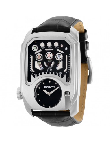 Invicta Men's Quartz Watch - Cuadro Pinball Game Black and Silver Dial Strap | 35450 outlet