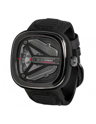 SevenFriday Men's Automatic Watch - Spaceship Grey Dial Black Silicone Strap | M3-01 Découvrez la collection