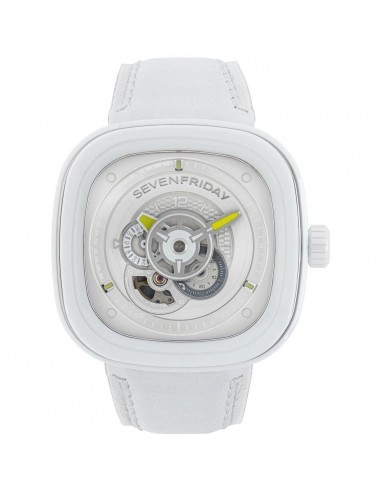 SevenFriday Men's Automatic Watch - Caipi Power Reserve White Leather Strap | P1C-04 2023