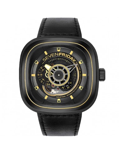 SevenFriday Men's Automatic Watch - P Series Power Reserve Black Dial Strap | P2B-02 de l' environnement