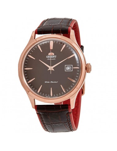 Orient Men's Automatic Watch - Bambino Brown Dial Leather Strap Date | FAC08001T0 en linge