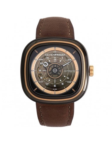 SevenFriday Men's Watch - T Series Power Reserve Brown and Black Dial Strap | T2-03 2023