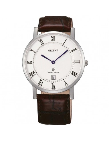 Orient Men's Quartz Watch - Classic White Dial Brown Leather Strap Date | FGW0100HW0 commande en ligne