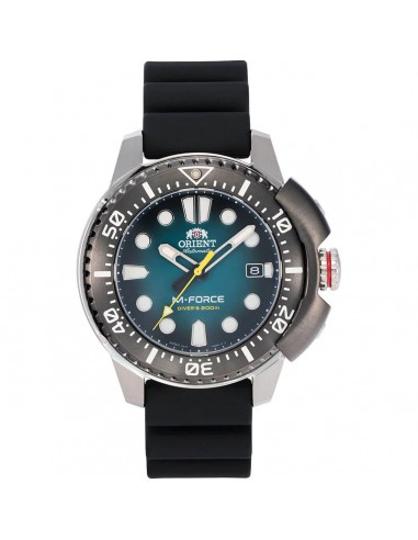 Orient Men's Automatic Watch - M-Force Dive Blue Dial Rubber Strap | RA-AC0L04L00B Voir les baskets