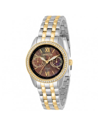 Invicta Women's Quartz Watch - Angel Brown Mother of Pearl Dial Two Tone Case | 31382 français