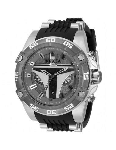 Invicta Men's Quartz Watch - Star Wars Mandalorian Silver and Black Strap | 34990 vente chaude votre 