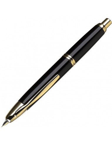 Pilot Fountain Pen - Vanishing Point Black and Gold Trim Barrel, Medium Nib | 60590 de technologie