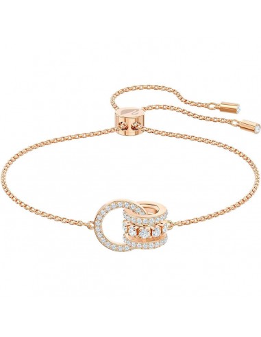 Swarovski Women's Bracelet - Further Interlocking Loops Rose Gold Tone Metal | 5501092 store