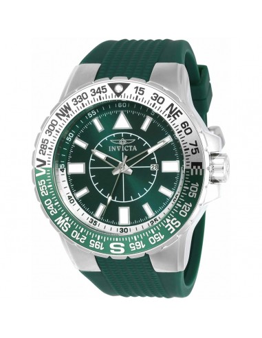 Invicta Men's Watch - Aviator Compass Green and Silver Tone Dial Rubber Strap | 21622 Voir les baskets