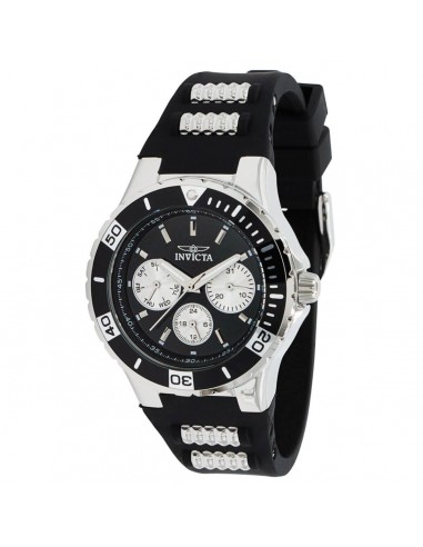 Invicta Women's Chronograph Watch - Aviator Black and Silver Tone Strap | 37316 Véritable concentré