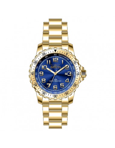 Invicta Men's Quartz Watch - Specialty Gold Tone Case Blue Dial Bracelet | 39120 france