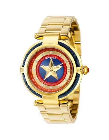 Invicta Men's Quartz Watch - Marvel Captain America Blue and Red Dial Bracelet | 36952 une grave pollution 