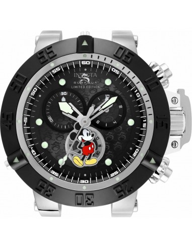 Invicta Wall Clock - Disney Mickey Mouse Quartz Chrono Black Dial Steel Case | 34763 2024