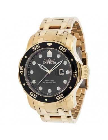 Invicta Men's Quartz Watch - Pro Diver Black Dial Yellow Gold Steel Bracelet | 39085 prix pour 