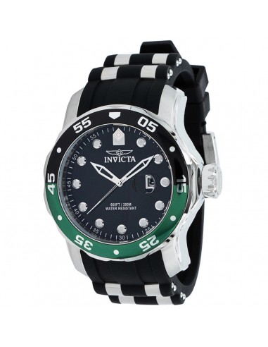 Invicta Men's Quartz Watch - Pro Diver Date Black Dial Steel and Rubber Strap | 39104 pas cheres