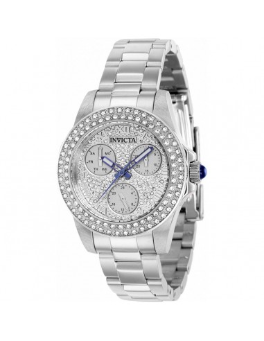 Invicta Women's Quartz Watch - Angle Crystal Pave Dial Silver Steel Bracelet | 39243 en ligne des produits 