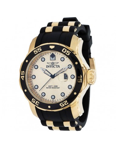 Invicta Men's Quartz Watch - Pro Diver Rotating Bezel Gold Dial Two Tone Strap | 39412 une grave pollution 