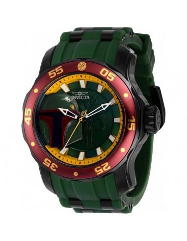 Invicta Men's Watch - Star Wars Boba Fett Quartz Rotating Bezel Rubber Strap | 37209 en stock