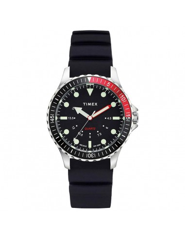 Timex Men's Rotating Bezel Watch - Navi Depth Black Silicone Strap | TW2U25700LG paiement sécurisé