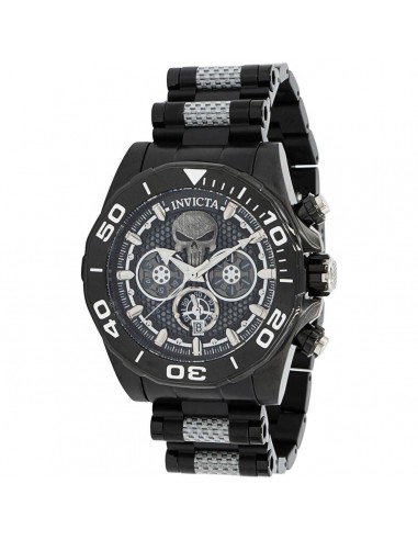 Invicta Men's Watch - Marvel Punisher Black and Silver Tone Dial Bracelet | 37684 2024