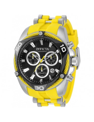 Invicta Men's Chronograph Watch - Bolt Black Dial Yellow and Silver Tone Strap | 31313 est présent 