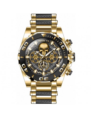 Invicta Men's Chronograph Watch - Marvel Punisher Black and Gold Dial Bracelet | 37830 en ligne