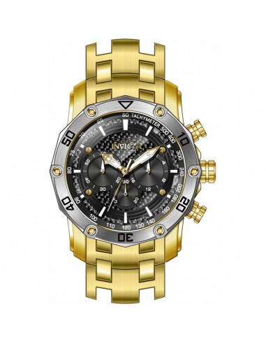 Invicta Men's Watch - Pro Diver Chrono Rotating Bezel Black Dial YG Bracelet | 38443 prix