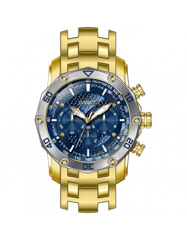 Invicta Men's Watch - Pro Diver Chrono Rotating Bezel Blue Dial YG Bracelet | 38444 JUSQU'A -70%! 