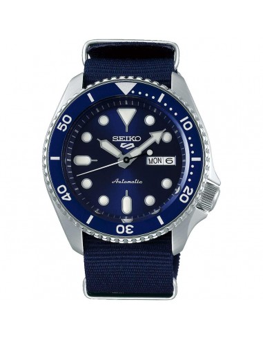 Seiko Men's Watch - 5 Sports Automatic Rotating Bezel Blue Dial Nylon Strap | SRPD51K2 Véritable concentré