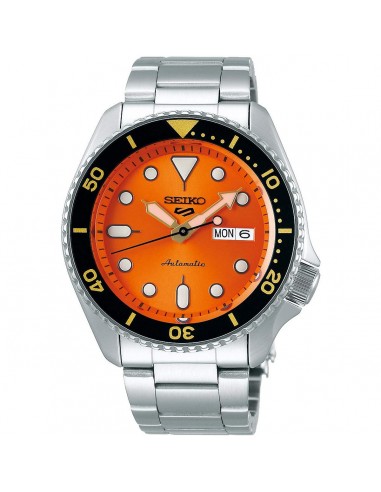 Seiko Men's Watch - 5 Sports Automatic Power Reserve Orange Dial Bracelet | SRPD59K1 Fin de série