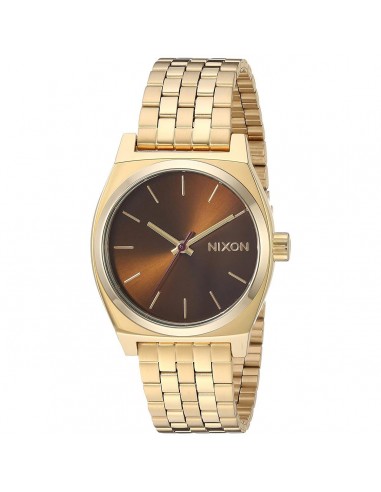 Nixon Women's Watch - Medium Time Teller Brown Dial Yellow Gold Steel | A11302803 Fin de série