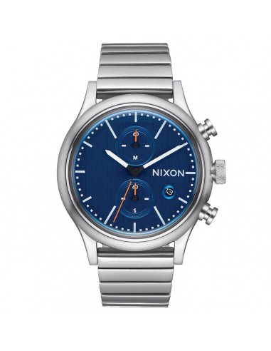 Nixon Men's Chronograph Watch - Station Quartz Blue Dial Silver Bracelet | A1162307 de la marque