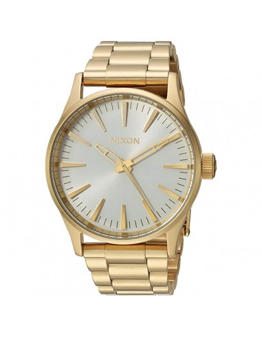 Nixon Men's Quartz Watch - The Sentry Silver Tone Dial Yellow Gold Bracelet | A4502443 de l' environnement