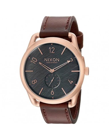 Nixon Men's Quartz Watch - C45 Rose Gold Case Brown Leather Strap | A4651890 hantent personnes