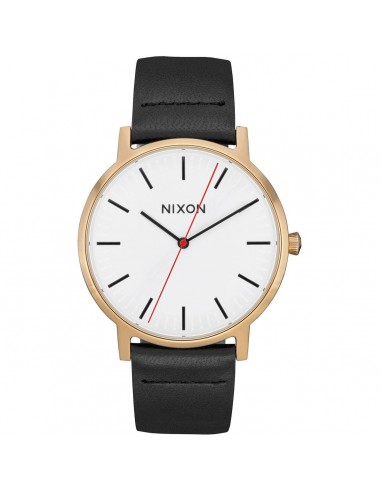 Nixon Men's Quartz Watch - Porter White Dial Black Genuine Leather Strap | A10583157 acheter