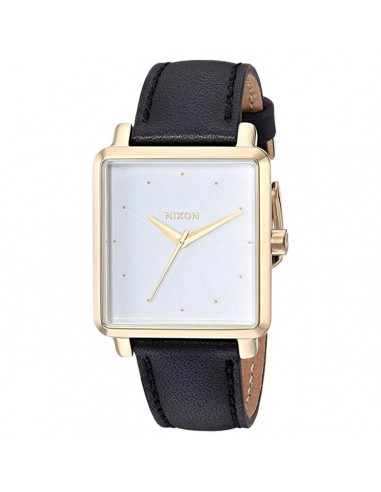 Nixon Women's Quartz Watch - K Squared White Dial Black Leather Strap | A4721964 à prix réduit toute l'année