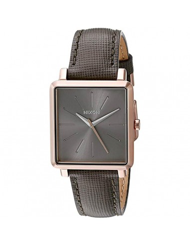 Nixon Women's Watch - K Squared Rose Gold Case Grey Dial Leather Strap | A4722214 Livraison rapide