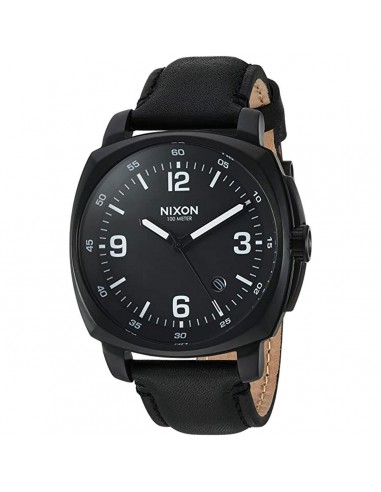 Nixon Men's Quartz Watch - Charger Black Dial Leather Strap Date Display | A1077001 du meilleur 