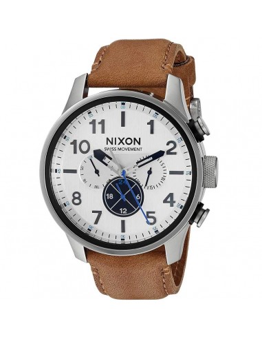 Nixon Men's Swiss Quartz Watch - Safari Dual Time Silver and Black Dial | A10822092 Fin de série