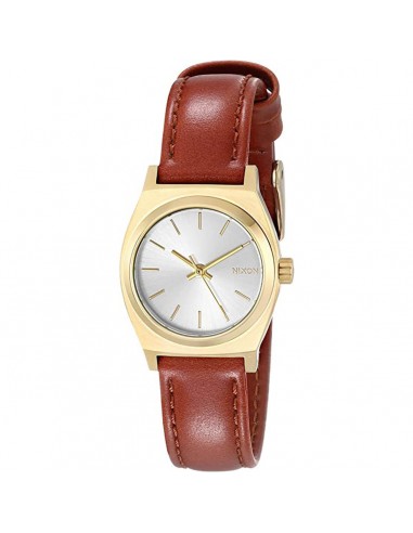 Nixon Women's Watch - Small Time Teller Silver Tone Dial Brown Strap | A5091976 ou a consommer sur place