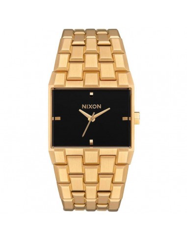 Nixon Quartz Watch - Ticket Black Dial Yellow Gold Steel Bracelet | A1262510 Economisez 