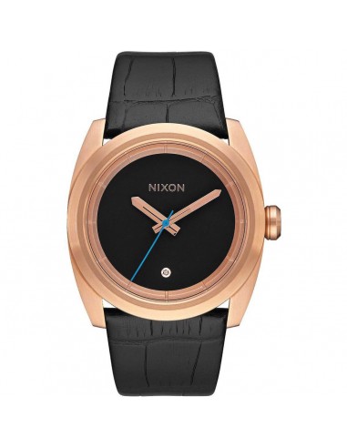 Nixon Men's Watch - Kingpin Black Dial Rose Gold Tone Case Leather Strap | A9562247 la colonne vertébrale