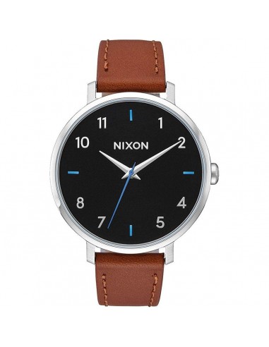 Nixon Women's Quartz Watch - Arrow Black Dial Leather Strap Steel Case | A1091019 brillant des détails fins