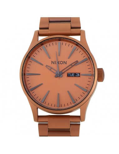 Nixon Men's Japanese Quartz Watch - Sentry Copper Dial Steel Bracelet | A3563165 livraison et retour toujours gratuits