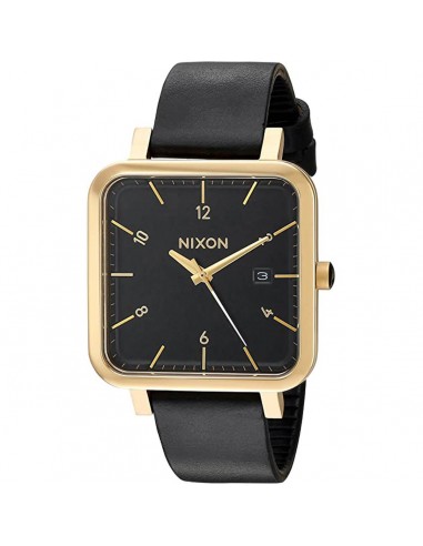 Nixon Men's Quartz Watch - Ragnar 36 Yellow Gold Case Black Leather Strap | A985001 de l' environnement