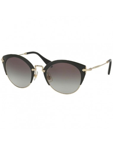 Miu Miu Women's Sunglasses - Black Pale Gold Metal Frame Grey Lens | 53RS-1AB0A752 50-70% off 